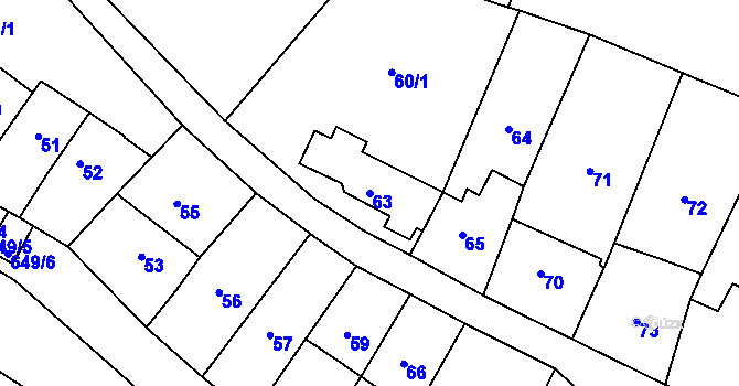 Parcela st. 63 v KÚ Opatovice u Vyškova, Katastrální mapa