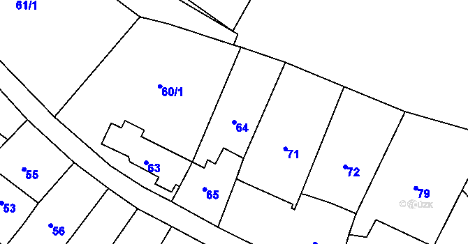 Parcela st. 64 v KÚ Opatovice u Vyškova, Katastrální mapa