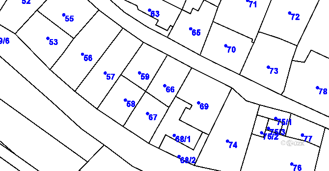 Parcela st. 66 v KÚ Opatovice u Vyškova, Katastrální mapa