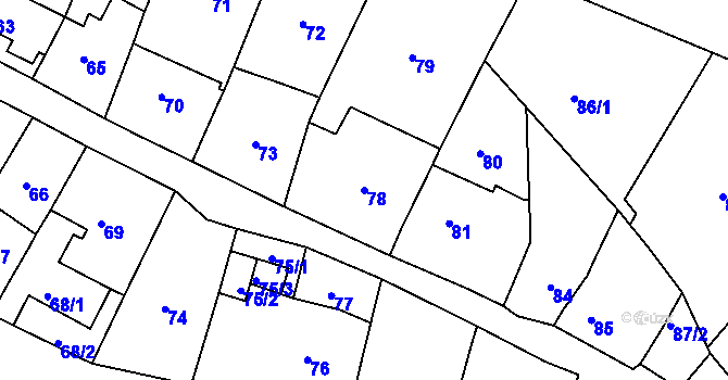 Parcela st. 78 v KÚ Opatovice u Vyškova, Katastrální mapa