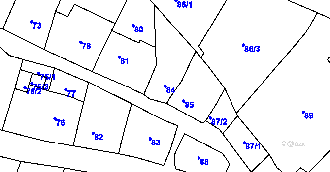 Parcela st. 84 v KÚ Opatovice u Vyškova, Katastrální mapa