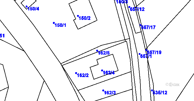Parcela st. 162/5 v KÚ Opatovice u Vyškova, Katastrální mapa