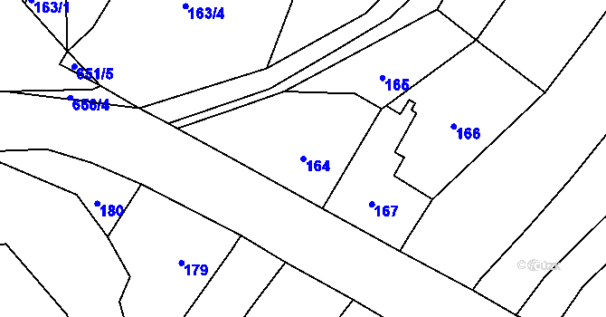Parcela st. 164 v KÚ Opatovice u Vyškova, Katastrální mapa
