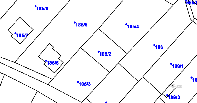 Parcela st. 185/2 v KÚ Opatovice u Vyškova, Katastrální mapa