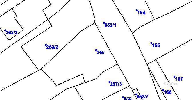 Parcela st. 256 v KÚ Opatovice u Vyškova, Katastrální mapa