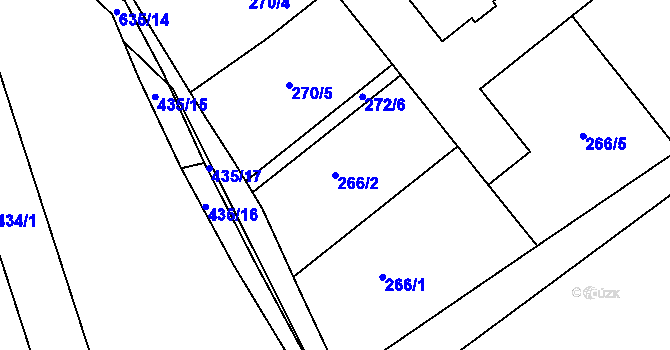 Parcela st. 266/2 v KÚ Opatovice u Vyškova, Katastrální mapa