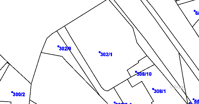 Parcela st. 302/1 v KÚ Opatovice u Vyškova, Katastrální mapa
