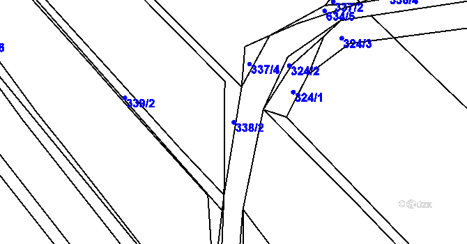 Parcela st. 338/2 v KÚ Opatovice u Vyškova, Katastrální mapa