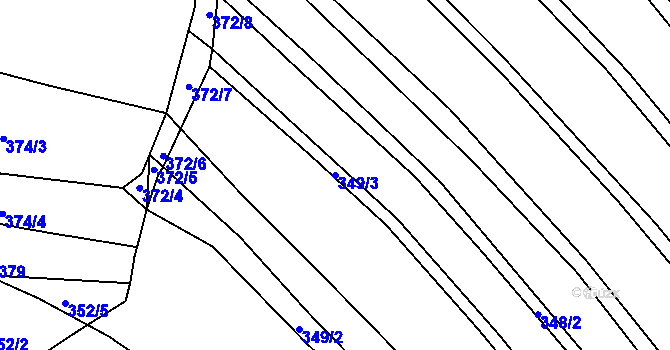 Parcela st. 349/3 v KÚ Opatovice u Vyškova, Katastrální mapa