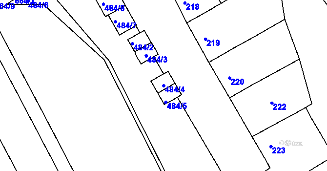 Parcela st. 484/4 v KÚ Opatovice u Vyškova, Katastrální mapa