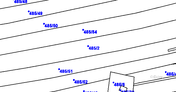 Parcela st. 485/2 v KÚ Opatovice u Vyškova, Katastrální mapa