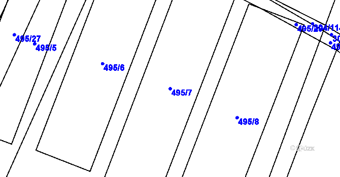 Parcela st. 495/7 v KÚ Opatovice u Vyškova, Katastrální mapa