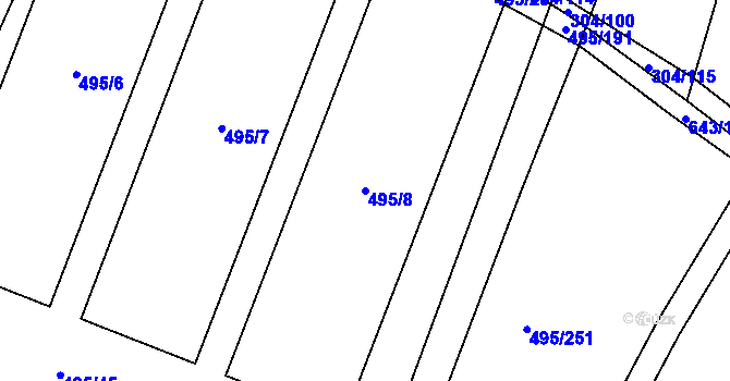 Parcela st. 495/8 v KÚ Opatovice u Vyškova, Katastrální mapa