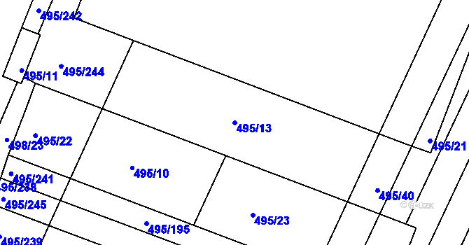 Parcela st. 495/13 v KÚ Opatovice u Vyškova, Katastrální mapa