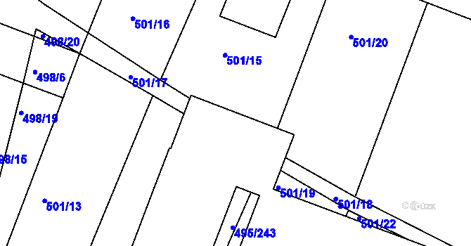 Parcela st. 495/14 v KÚ Opatovice u Vyškova, Katastrální mapa