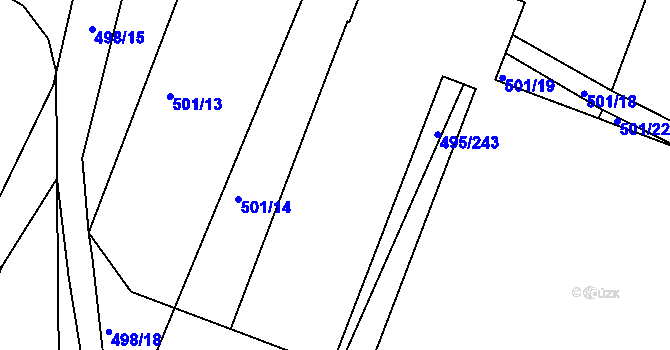 Parcela st. 495/17 v KÚ Opatovice u Vyškova, Katastrální mapa