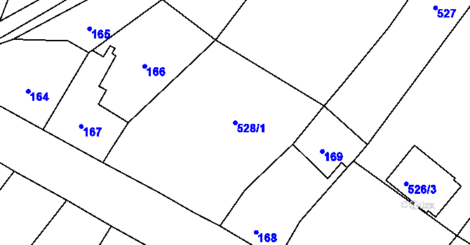 Parcela st. 528/1 v KÚ Opatovice u Vyškova, Katastrální mapa