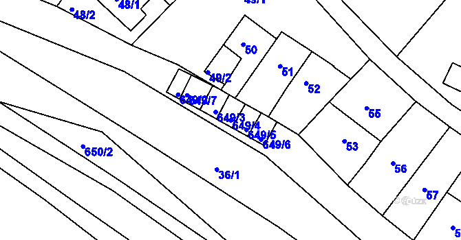 Parcela st. 649/4 v KÚ Opatovice u Vyškova, Katastrální mapa