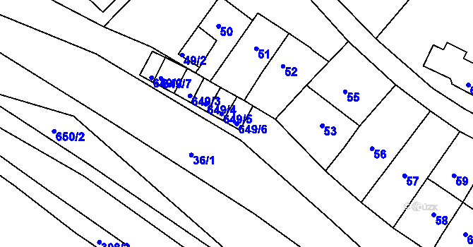 Parcela st. 649/6 v KÚ Opatovice u Vyškova, Katastrální mapa