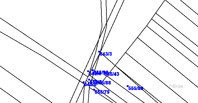 Parcela st. 643/3 v KÚ Opatovice u Vyškova, Katastrální mapa