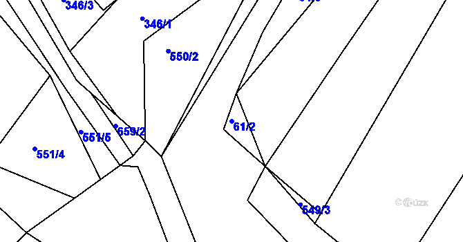 Parcela st. 61/2 v KÚ Opatovice u Vyškova, Katastrální mapa