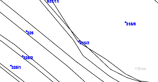 Parcela st. 315/2 v KÚ Opatovice u Vyškova, Katastrální mapa