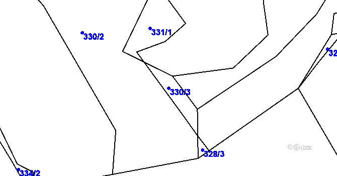 Parcela st. 330/3 v KÚ Opatovice u Vyškova, Katastrální mapa