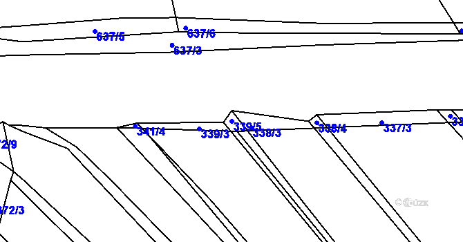 Parcela st. 339/5 v KÚ Opatovice u Vyškova, Katastrální mapa