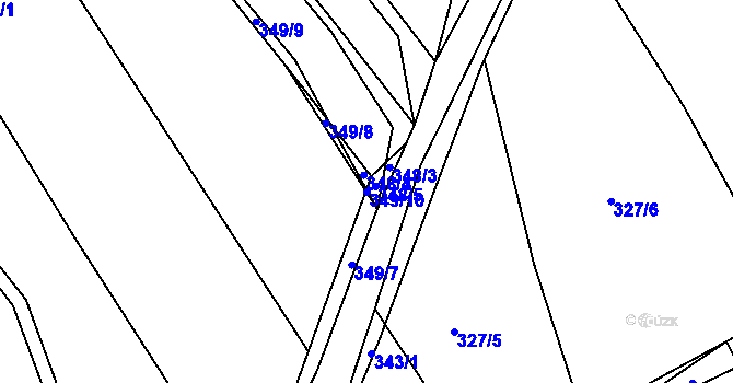 Parcela st. 349/10 v KÚ Opatovice u Vyškova, Katastrální mapa