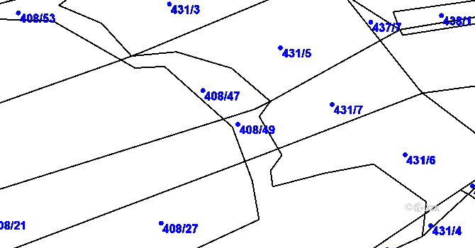 Parcela st. 408/49 v KÚ Opatovice u Vyškova, Katastrální mapa