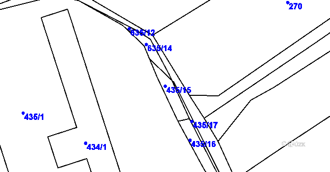 Parcela st. 435/15 v KÚ Opatovice u Vyškova, Katastrální mapa