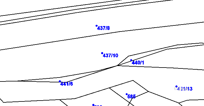 Parcela st. 437/10 v KÚ Opatovice u Vyškova, Katastrální mapa