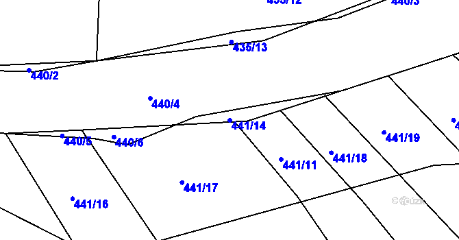 Parcela st. 441/14 v KÚ Opatovice u Vyškova, Katastrální mapa