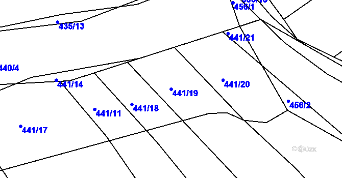 Parcela st. 441/19 v KÚ Opatovice u Vyškova, Katastrální mapa