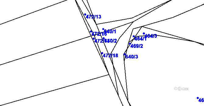 Parcela st. 472/18 v KÚ Opatovice u Vyškova, Katastrální mapa
