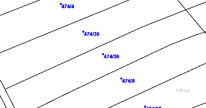 Parcela st. 474/36 v KÚ Opatovice u Vyškova, Katastrální mapa
