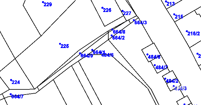 Parcela st. 484/6 v KÚ Opatovice u Vyškova, Katastrální mapa