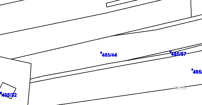 Parcela st. 485/44 v KÚ Opatovice u Vyškova, Katastrální mapa
