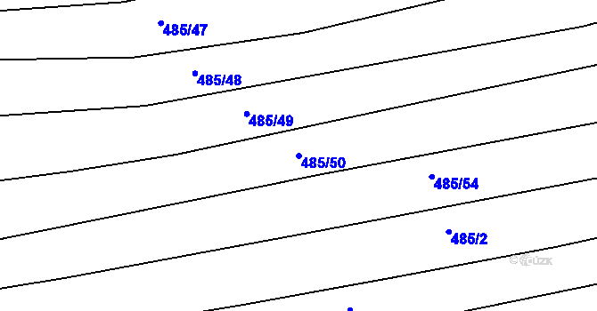 Parcela st. 485/50 v KÚ Opatovice u Vyškova, Katastrální mapa