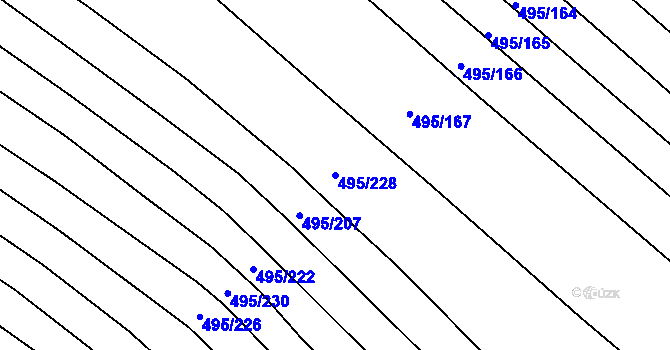 Parcela st. 495/228 v KÚ Opatovice u Vyškova, Katastrální mapa