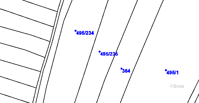 Parcela st. 495/235 v KÚ Opatovice u Vyškova, Katastrální mapa