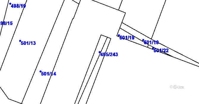 Parcela st. 495/243 v KÚ Opatovice u Vyškova, Katastrální mapa