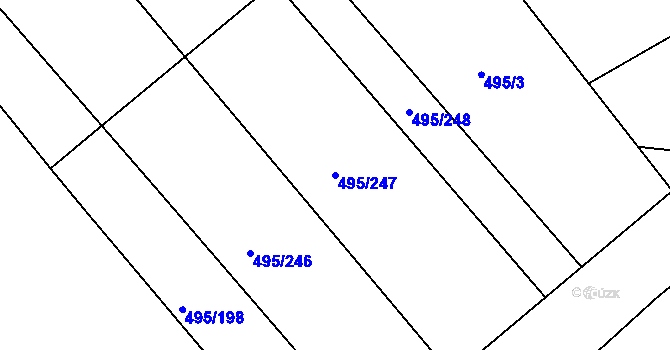 Parcela st. 495/247 v KÚ Opatovice u Vyškova, Katastrální mapa