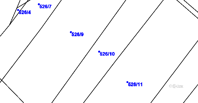 Parcela st. 526/10 v KÚ Opatovice u Vyškova, Katastrální mapa
