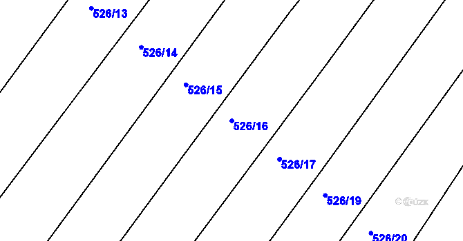 Parcela st. 526/16 v KÚ Opatovice u Vyškova, Katastrální mapa