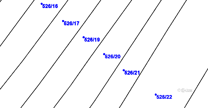 Parcela st. 526/20 v KÚ Opatovice u Vyškova, Katastrální mapa
