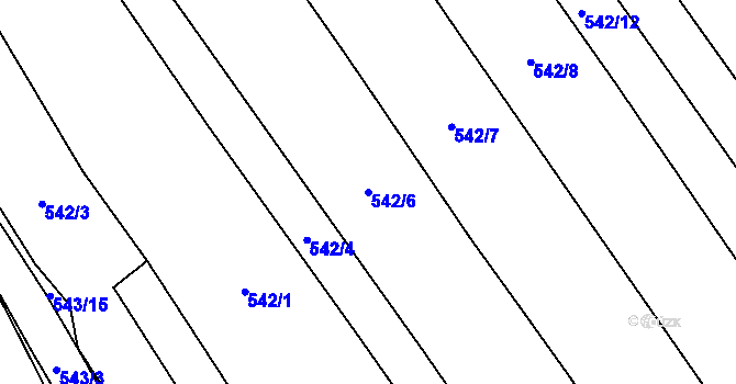 Parcela st. 542/6 v KÚ Opatovice u Vyškova, Katastrální mapa