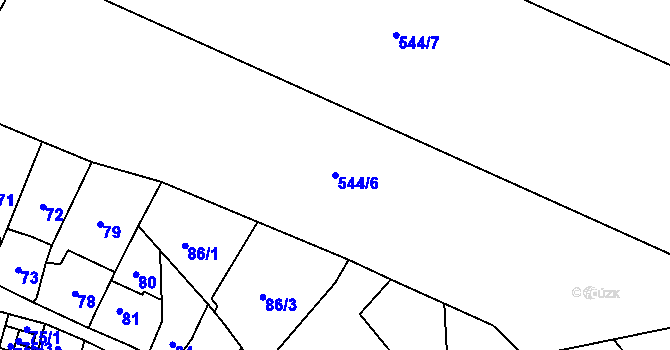 Parcela st. 544/6 v KÚ Opatovice u Vyškova, Katastrální mapa