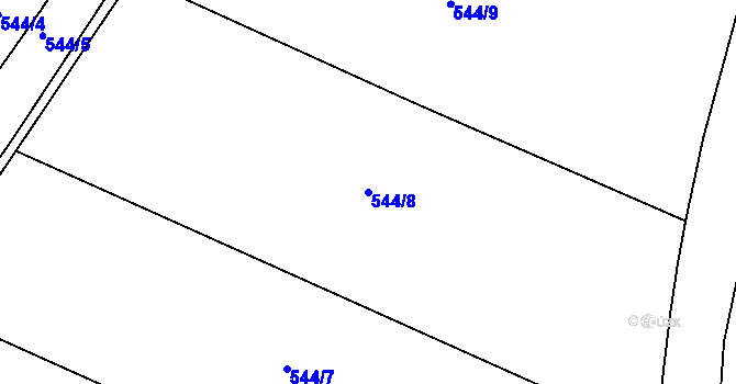 Parcela st. 544/8 v KÚ Opatovice u Vyškova, Katastrální mapa