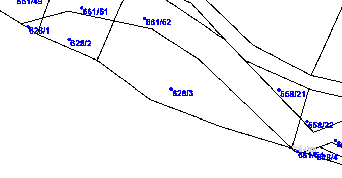 Parcela st. 628/3 v KÚ Opatovice u Vyškova, Katastrální mapa